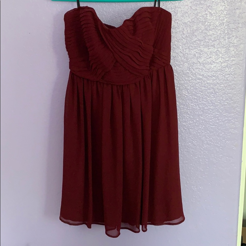 Maroon strapless dress